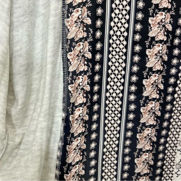 Vocal Cardigan Kimono Duster Short Sleeve Floral Back Tie Belt Lace Trim Large - Picture 7 of 12
